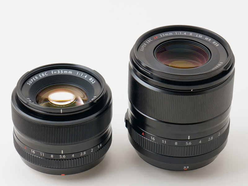 <span class="fnt-85">左が35mm F1.4、右が33mm F1.4</span>