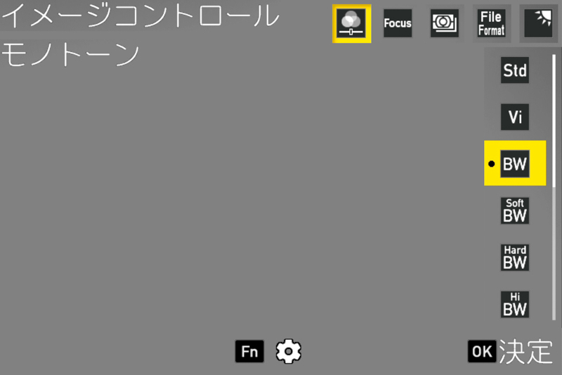 イメージコントロール＝モノトーン