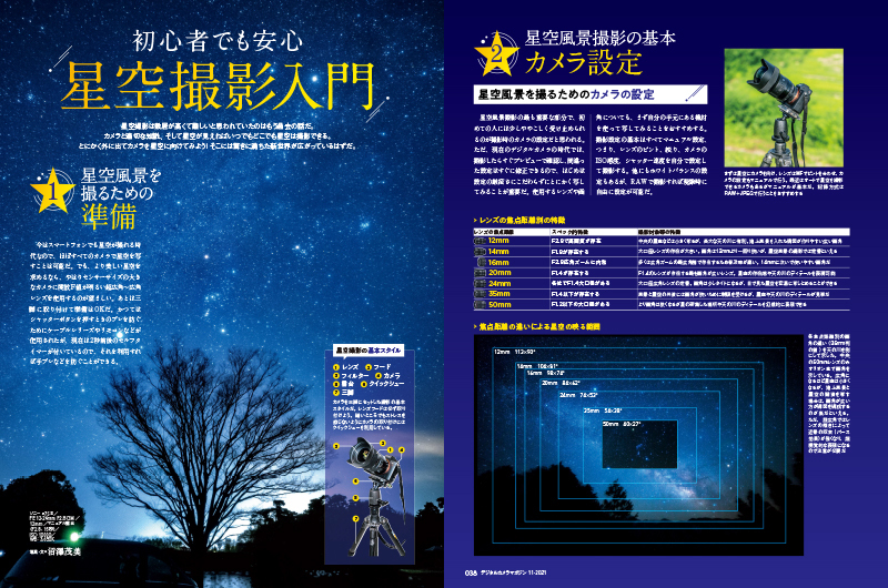 いきなり「星空風景を撮影してみよう！」と言われても、どんな機材を使って、どんなカメラ設定で、どんな道具が必要なのかが分からない。さらに暗い中、どうやって構図を作るのか。その方法を1から紹介する。