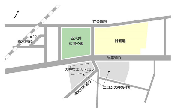 新本社計画地。<a href="https://www.nikon.co.jp/news/2021/1104_01.htm" class="n" target="_blank">ニュースリリースのページ</a>より