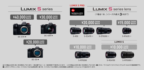 キャンペーン】パナソニック：LUMIX 年末・年始キャッシュバック