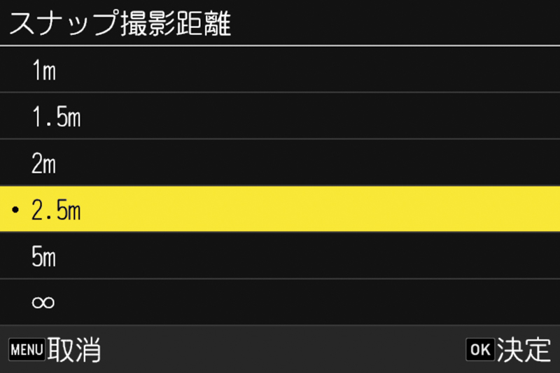 街の一瞬を写すためにはフォーカスが合うことよりも「写真が写る」ことが優先されるべきだ。そのためにフルプレススナップが便利。撮影距離は2.5m、シャッターを押し込めば、ピントが2.5mに固定されて記録される