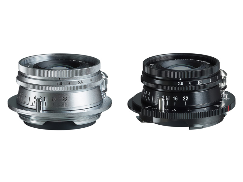 左からHELIAR 40mm F2.8 Aspherical L（シルバー）、同VM（ブラックペイント）