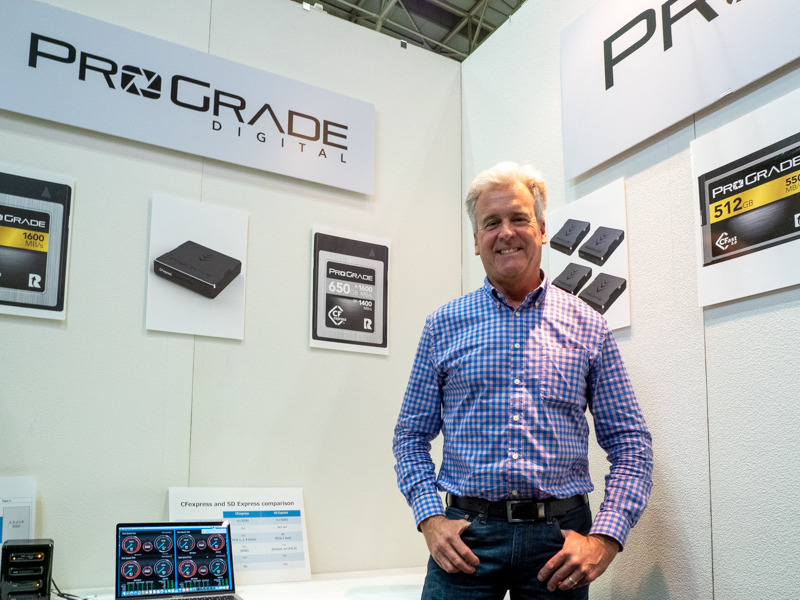 ProGrade Ditalのウェス・ブリュワーCEO。PHOTONEXT2019の自社ブースで