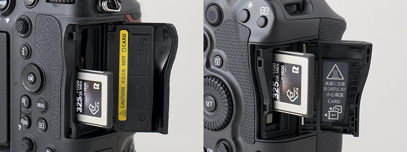 それぞれのメモリーカードスロット