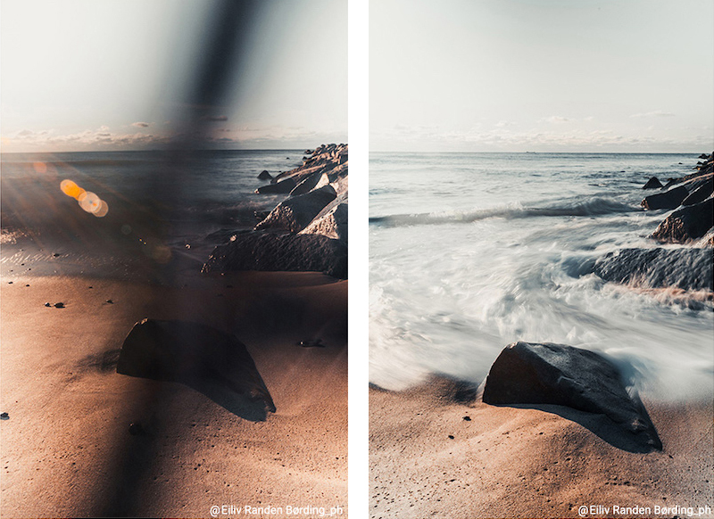 X状ムラの制御比較（左：他製品、右：NANO-X ND32-ND512）