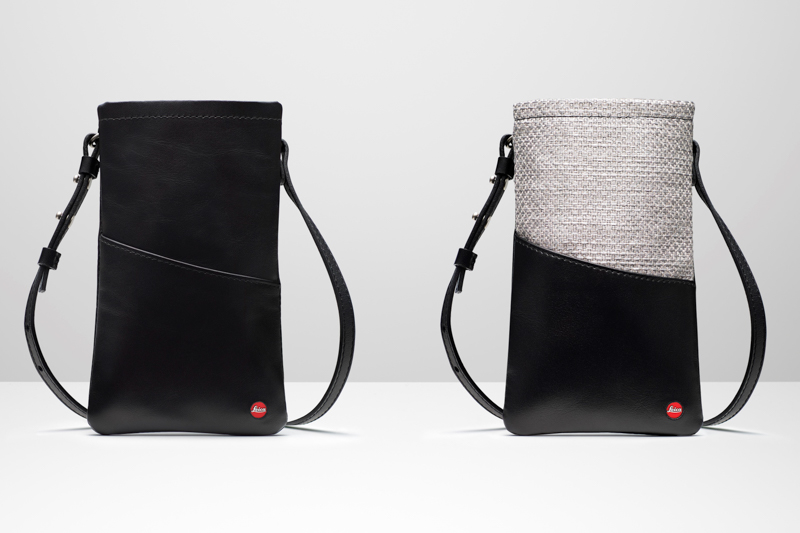 左：スマートフォン ミニショルダーバッグ レザー ブラック<br>右：スマートフォン ミニショルダーバッグ ヴィーガンレザー ブラック