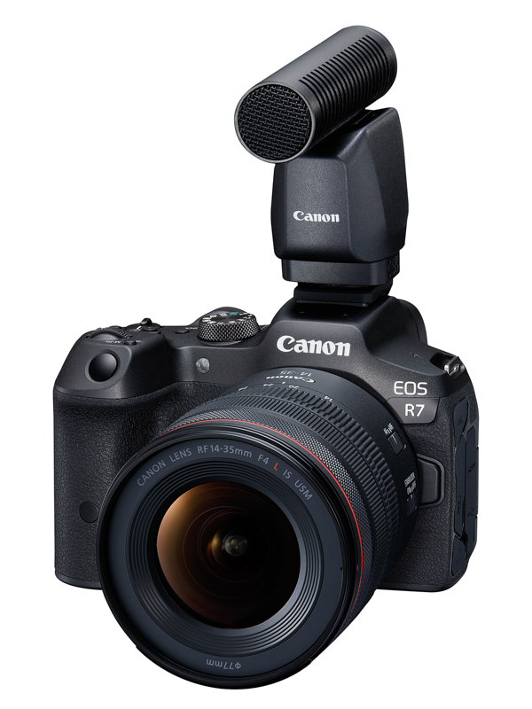 「指向性ステレオマイクロホン DM-E1D」装着イメージ