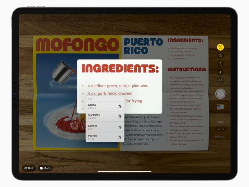 動画での「テキスト認識表示」。画像はiPad OSでの利用イメージ