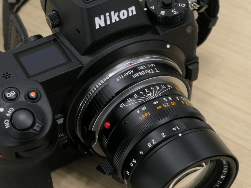 ニコン Z 6+Megadap ETZ21+TTArtisan M-E 6bit+ライカ ズミルックスM f1.4/50mm ASPH.。厚さ2mmのETZ21は、もはや存在を見逃してしまいそう
