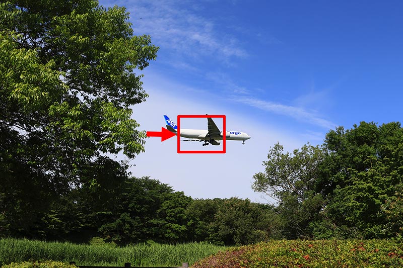 飛行機が見えたら半押しする