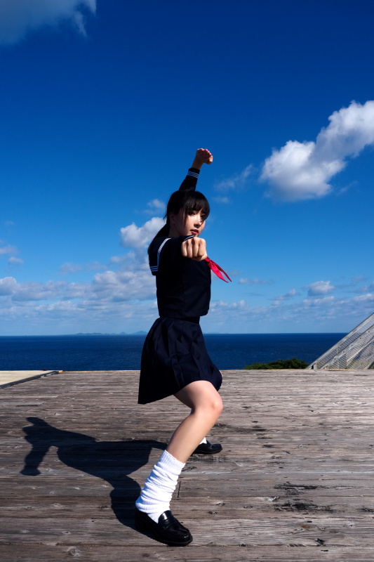 コンテナハウス屋上で撮影