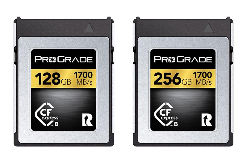 値上げ対象品の一例。CFexpress Type B GOLD 128GB・256GB