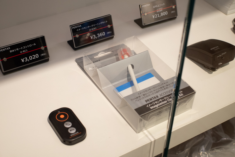 PENTAXグッズやアクセサリーなどのコーナー