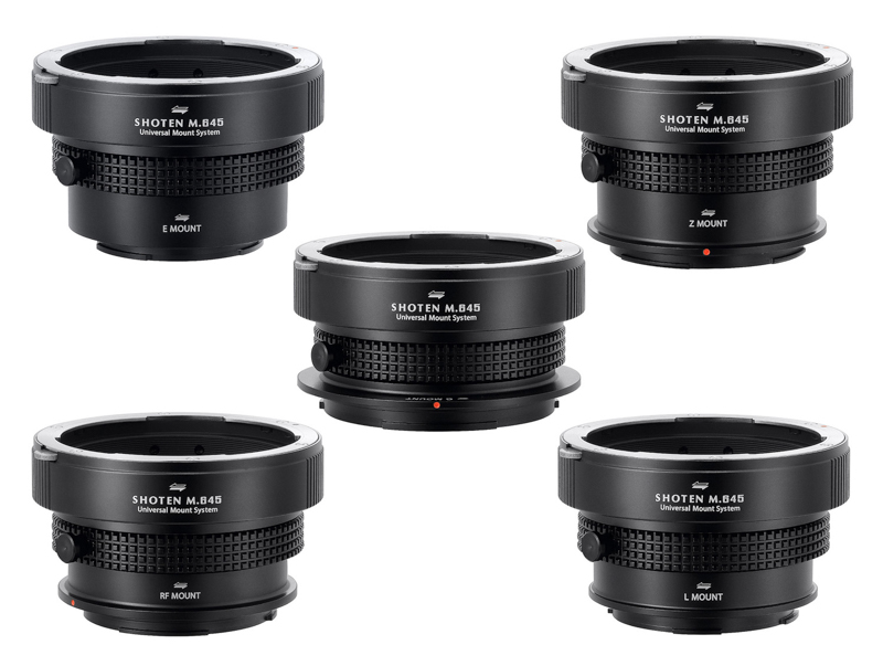 1つのレンズマウントに対し、ボディ側に5種類のマウントを用意している