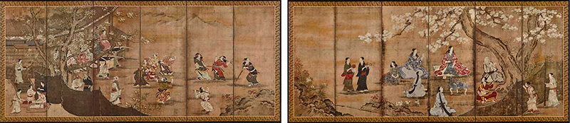 国宝「花下遊楽図屛風」（狩野長信 筆）の高精細複製品