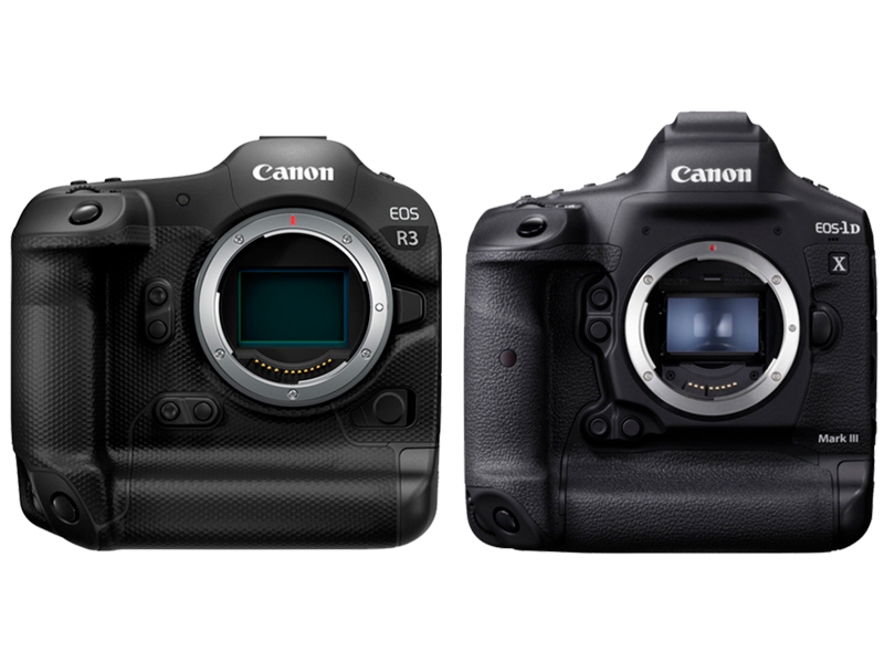 価格改定対象の二台（左からEOS R3、EOS-1Dx MarkIII）