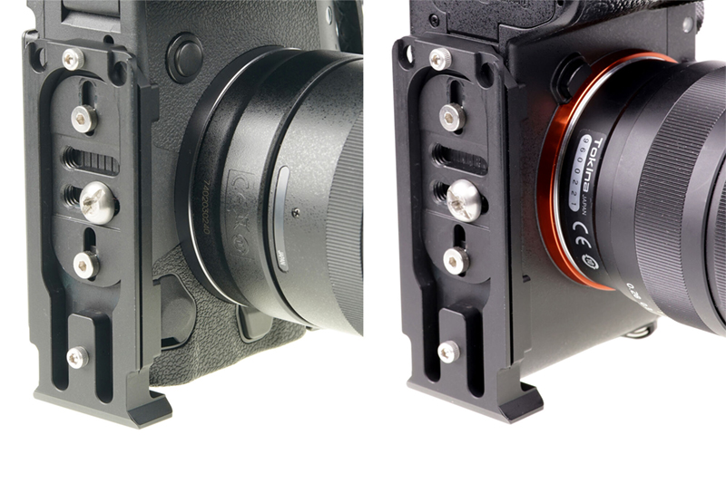 カメラ側前面には回り止めのツメがあり、縦位置時でもカメラが回転しないという