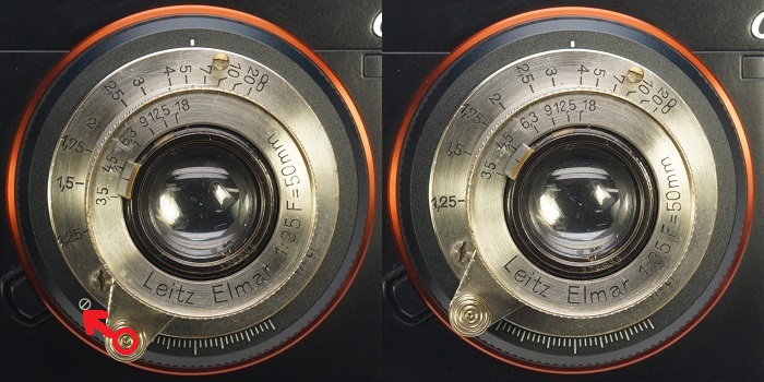 無限ストッパーを左下45度付近へ（調節例）