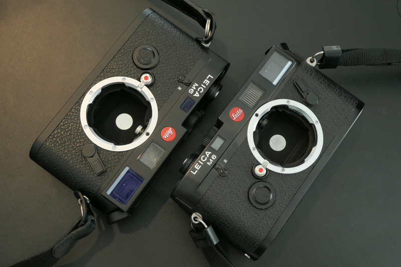 マウント内部。ライカM6のTTL露出計は、シャッター幕面の白丸を測光する仕組み