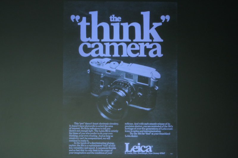 アメリカで展開されたライカM4（1967年発売）の広告「the think camera」