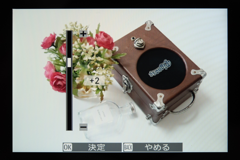 周辺光量を自分でコントロールできるのもユニークだ。色シェーディング補正と同じく、画面を見ながら補正量をコントロールできる。