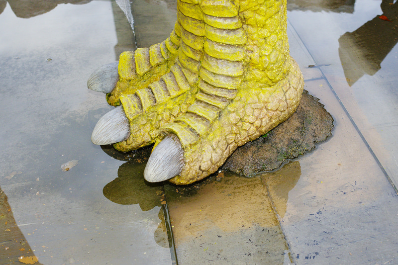 オブジェを撮ろうと思ったのですが雨が降り、暗くなってきたので内蔵ストロボを発光させました。ディテールをよく見せてやろうという企みですが、ストロボは光軸上にあるので、横位置ではイヤな影が出ません。<br>PENTAX KF　smc PENTAX-DA 35mmF2.4AL（F7.1・1/180秒）ISO 400