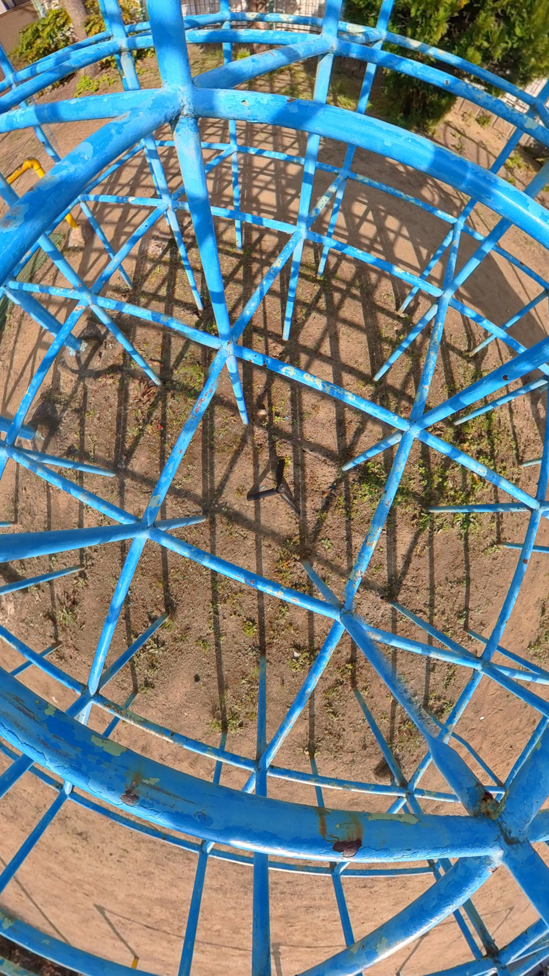 360度からの切り出しです。公園のジャングルジムの中から撮れば面白いかなと思いましたが周りのお宅が写りすぎてるので下向きに切り出しました。足を残して自撮り棒が消えています