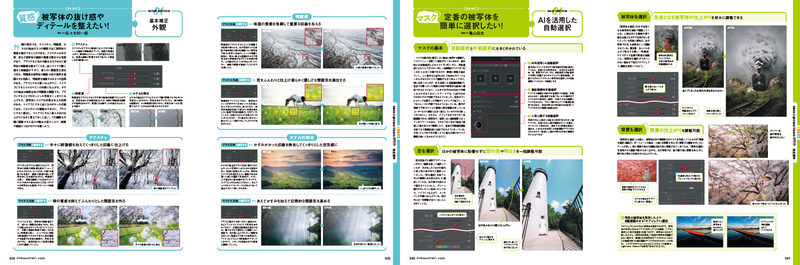 ワークフローを「ベース」「明るさ」「色」「質感」「マスク」の5つのポイントに分けて細かく解説