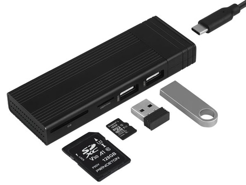 4in1カードリーダーを融合したM.2 SSDケース…PCとはUSB3.2 Gen2で接続