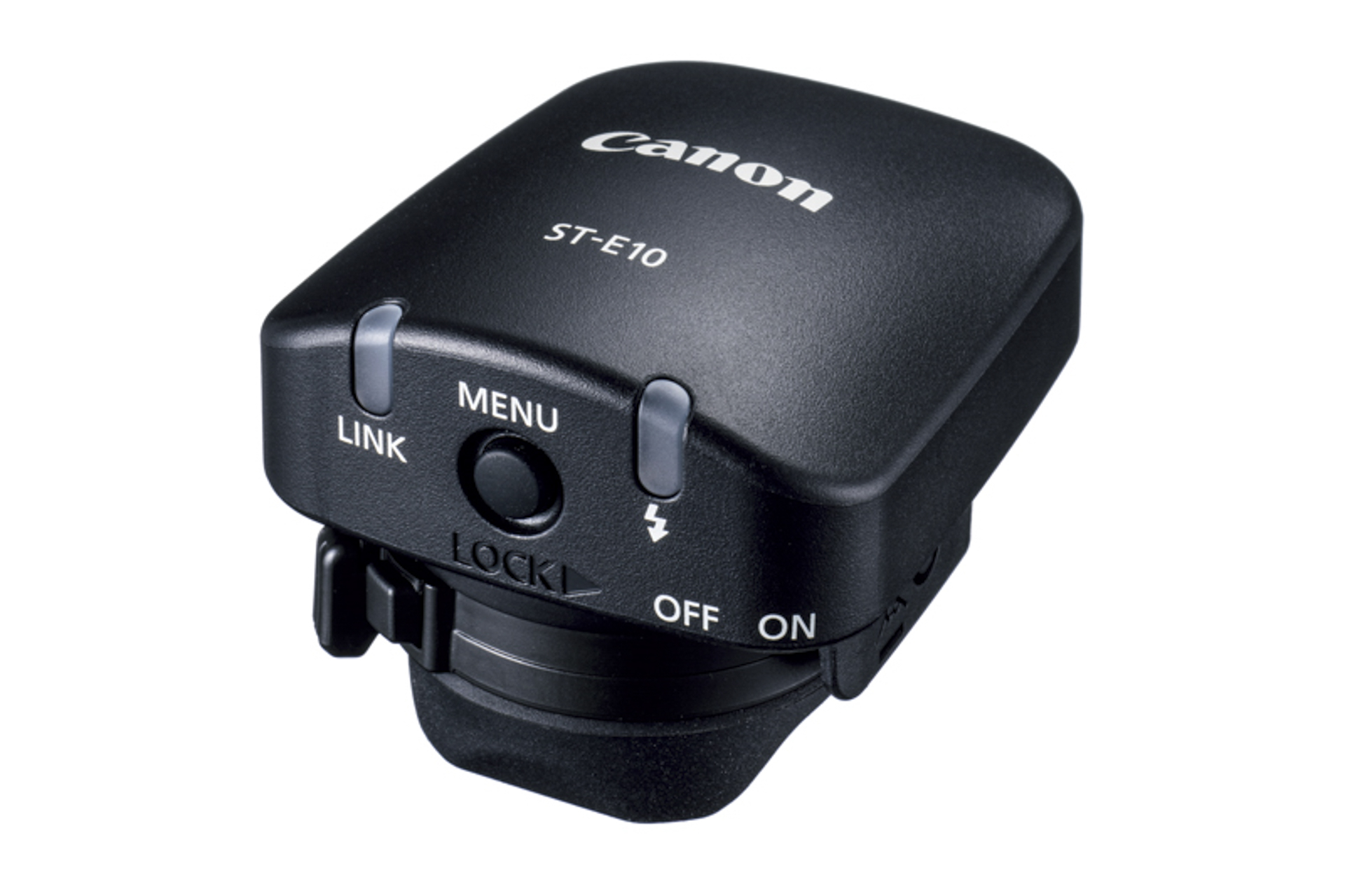 もうひとつは、「スピードライトトランスミッター ST-E10」を用いる方法がある。ST-E10はマルチアクセサリーシュー専用の電波通信トランスミッター。EL-5同様、2023年1月現時点、R3、R6 Mark Ⅱ、R7、R10で利用できる。バッテリーレス設計で、電源はカメラから供給される