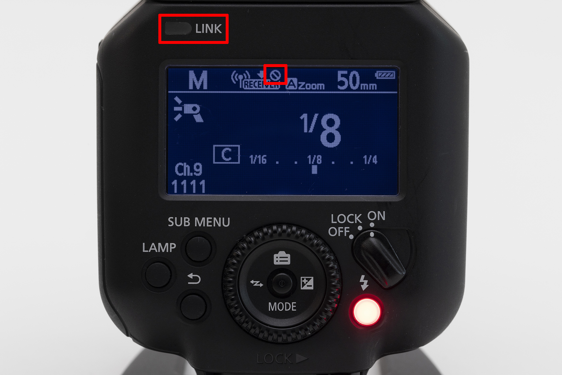 うまく接続できていないとLINKは無灯のままで、EL-5をセンダーにしている場合は、ワイヤレス表示にこのようなマークが点灯する。接続がうまくできているかどうかを確認したい場合は、このLINK表示を確認してみよう