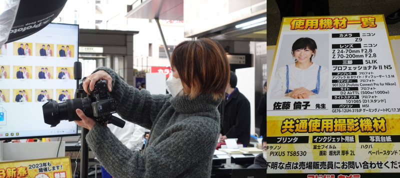 倫子さんの撮影風景と使用機材リスト