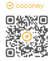 「coconey」のQRコード（iPhone 6以降、ARCore対応端末のみ撮影可能）