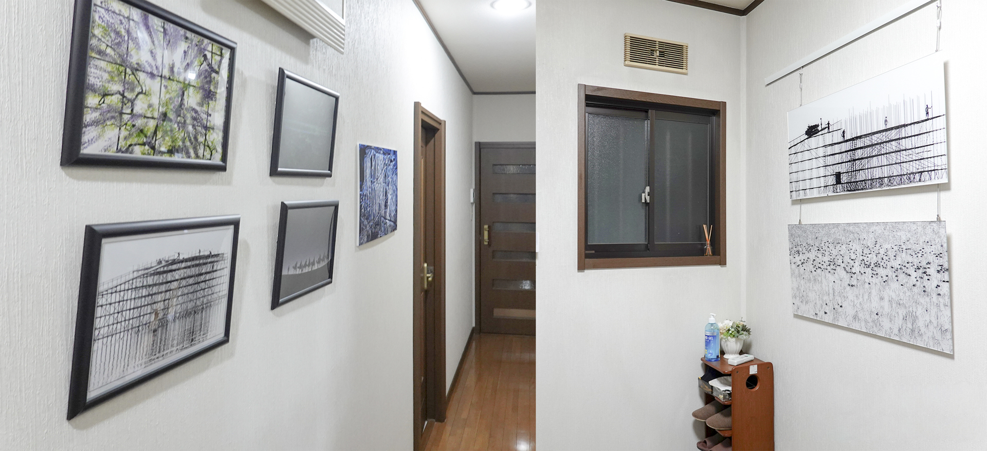 普段のwakowakoさんのご自宅の様子。たくさんのプリントを作り、たくさんの写真を飾っている（wakowakoさん夫婦撮影）