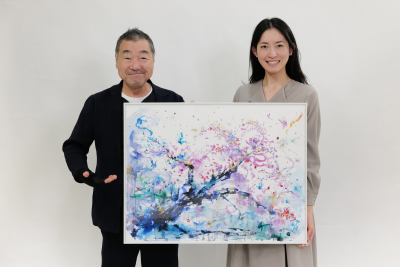 （後藤）何箇所か桜の花びらをハートのように描いています。今回こういう機会をいただき、先生から愛情をいただいたと思っていて、私の感謝の気持ちをさりげなく花びらと重ねて表現しました