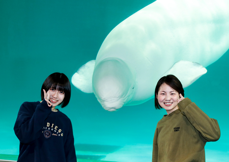 ベルーガと記念写真