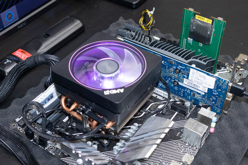 高速なメモリーカードのデモ展示が相次いだ（写真はExascendのブース）