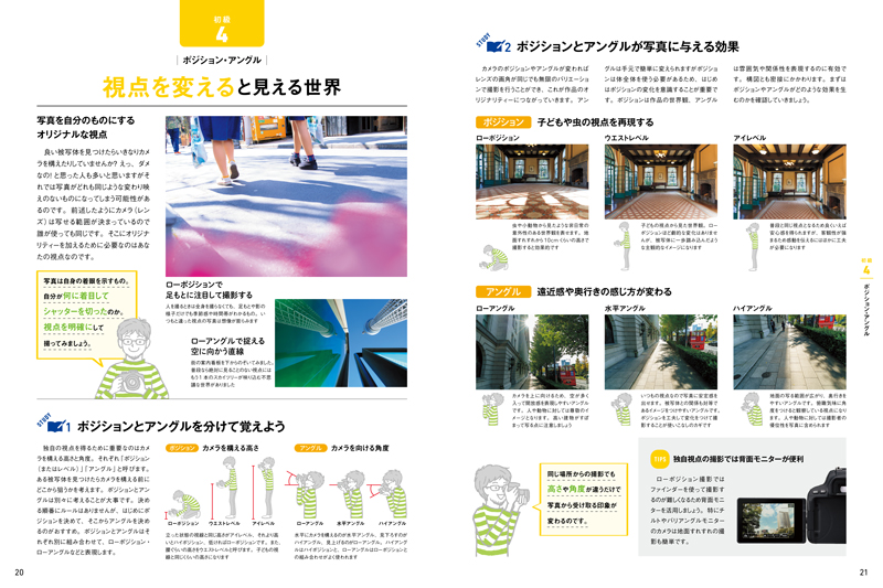 アングルや構図のポイントを図解も交えて解説。