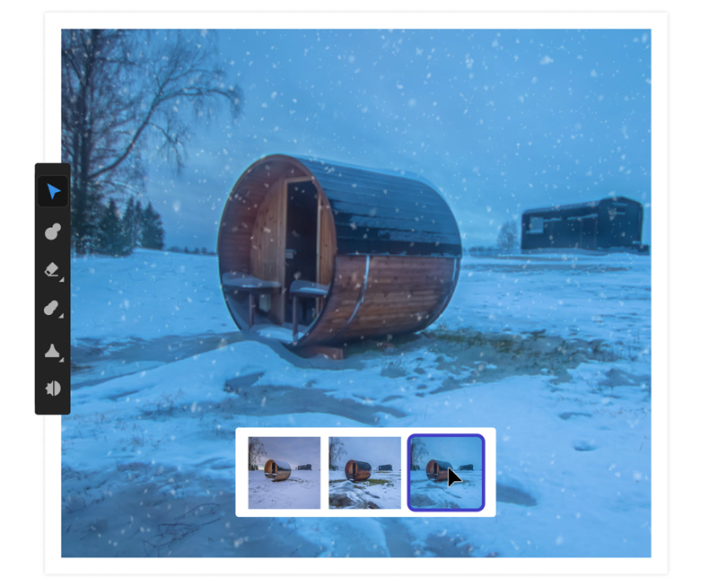 テキストによる指示で、動画クリップの雰囲気がかわる