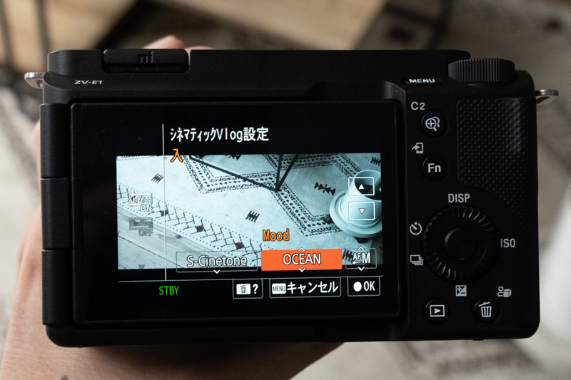 シネマティックVlog設定の設定画面