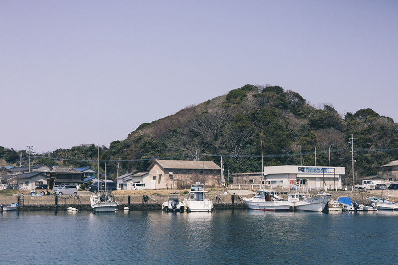 船から見えた島の日常風景。50mmレンズとEOS R8なら、スナップも気軽に撮れる。小さく軽量なカメラなので、すぐにバッグから撮り出して写した<br><span class="fnt-85">EOS R8／RF50mm F1.8 STM／50mm／マニュアル露出（F4.5、1/4,000秒）／ISO 200／WB：オート</span>
