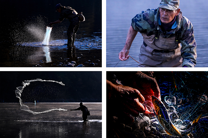 第56回キヤノンフォトコンテスト・グランプリ作品　芝﨑静雄「川漁師」（愛媛県）