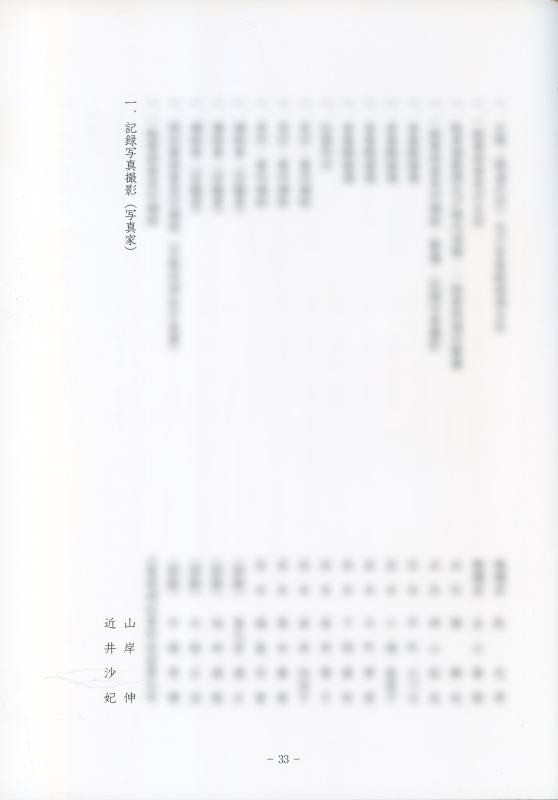 記念誌には記録写真撮影として私とアシスタントの近井の名前が記されている。先日上賀茂神社にお邪魔すると、客殿にはこの時私たちが撮影した写真が額装され飾られていた
