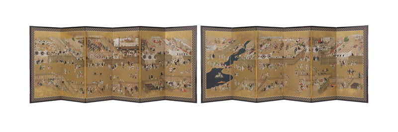 「四条河原図屏風」の高精細複製品<br>Photograph © 2023 Museum of Fine Arts, Boston. Reproduced with permission.