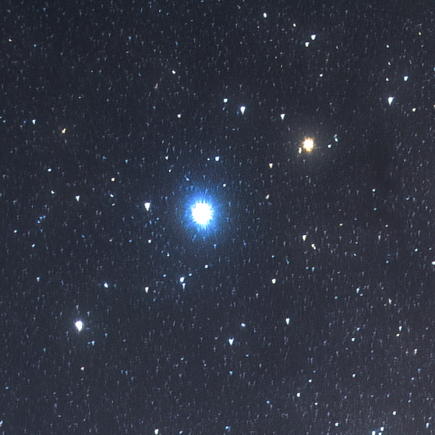 画面端に配置したアルタイルもきれいな円で描写される