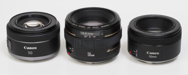 左からRF50mm F1.8 STM、EF50mm F1.4 USM、EF50mm F1.8 STMです。軽量ガウストリオみたいな感じかと。本当は50mm F1.2で揃えられると雰囲気がいいのか。でもねー重いの嫌いなんですよね。