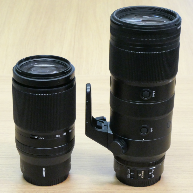 NIKKOR Z 70-200mm f/2.8 VR S（右）と比較