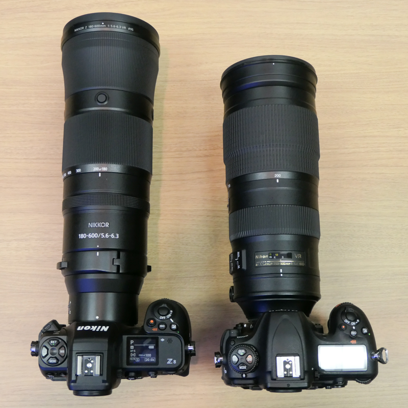右はAF-S NIKKOR 200-500mm f/5.6E ED VR