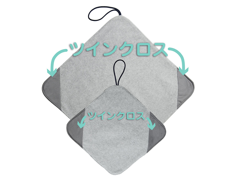 裏面の両隅がクリーニングクロスになっている